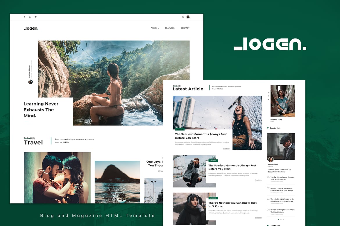 Logen - Template Website Blog Modern dan Responsif