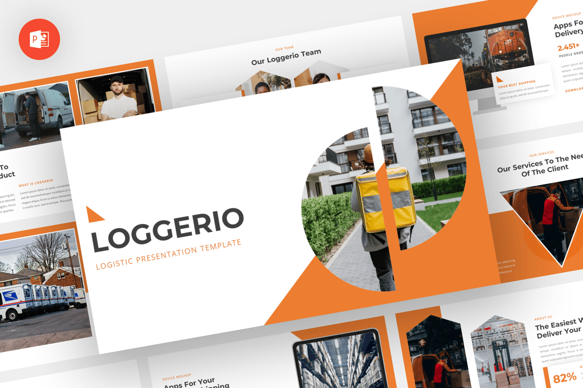 Loggerio - Template Powerpoint Logistik Modern dan Profesional