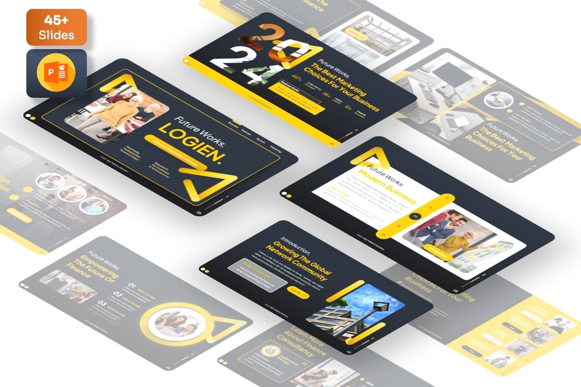 Logien - Template Powerpoint Korporat yang Menarik
