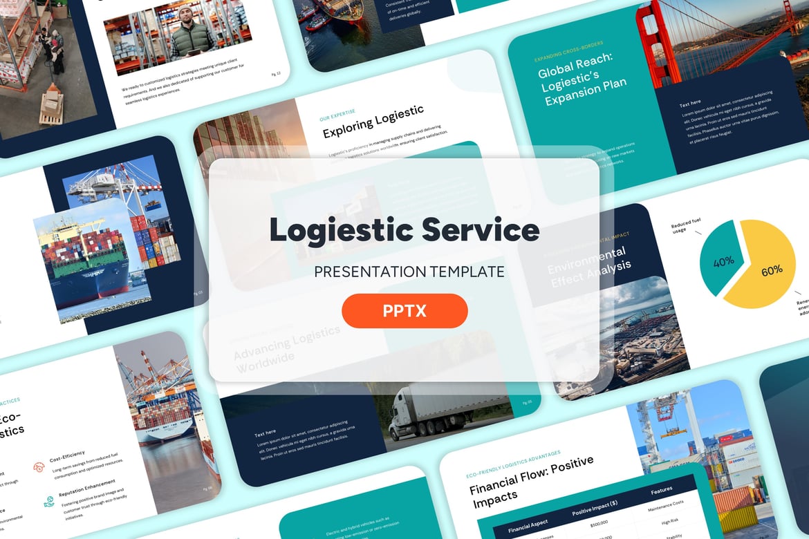 Template PowerPoint Layanan Logistik yang Menarik dan Efektif