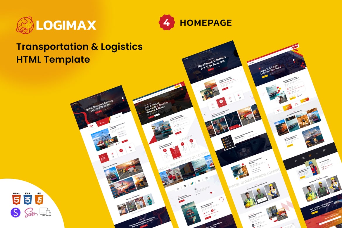 Logimax - Template Website Transportasi & Logistik yang Profesional