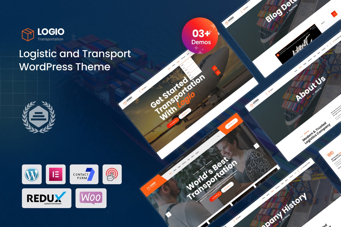 Logio - Tema WordPress Transportasi & Logistik Modern