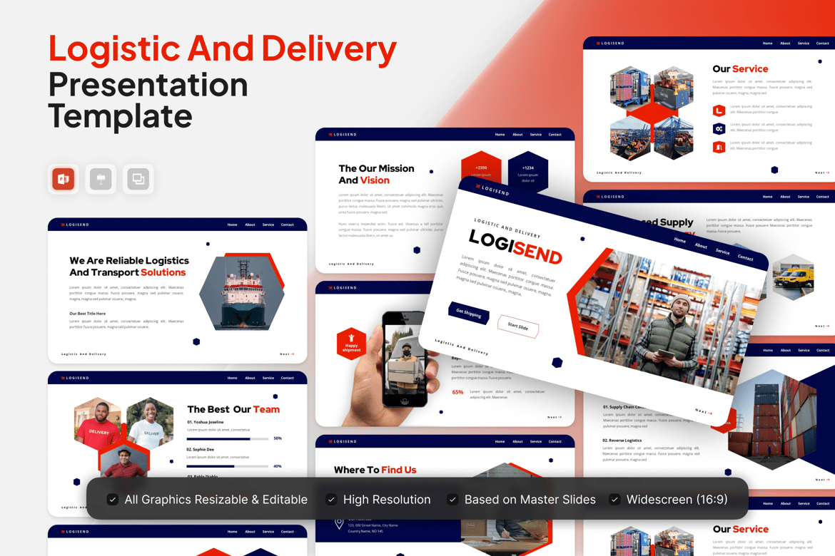 Template Presentasi Logistik dan Pengiriman - Logisend