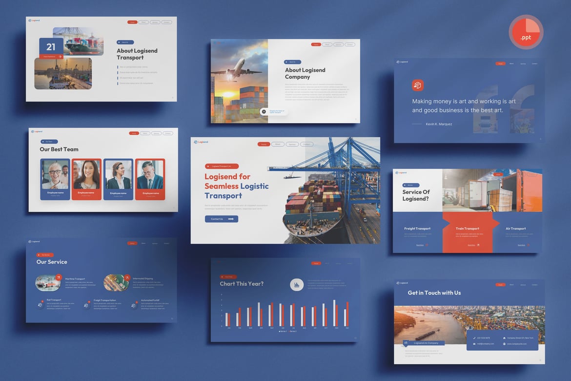 Logisend - Template Presentasi PowerPoint untuk Logistik yang Menarik