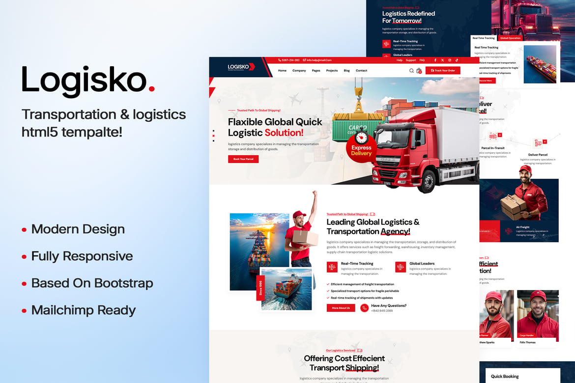 Logisko - Template Website Transportasi dan Logistik yang Efisien