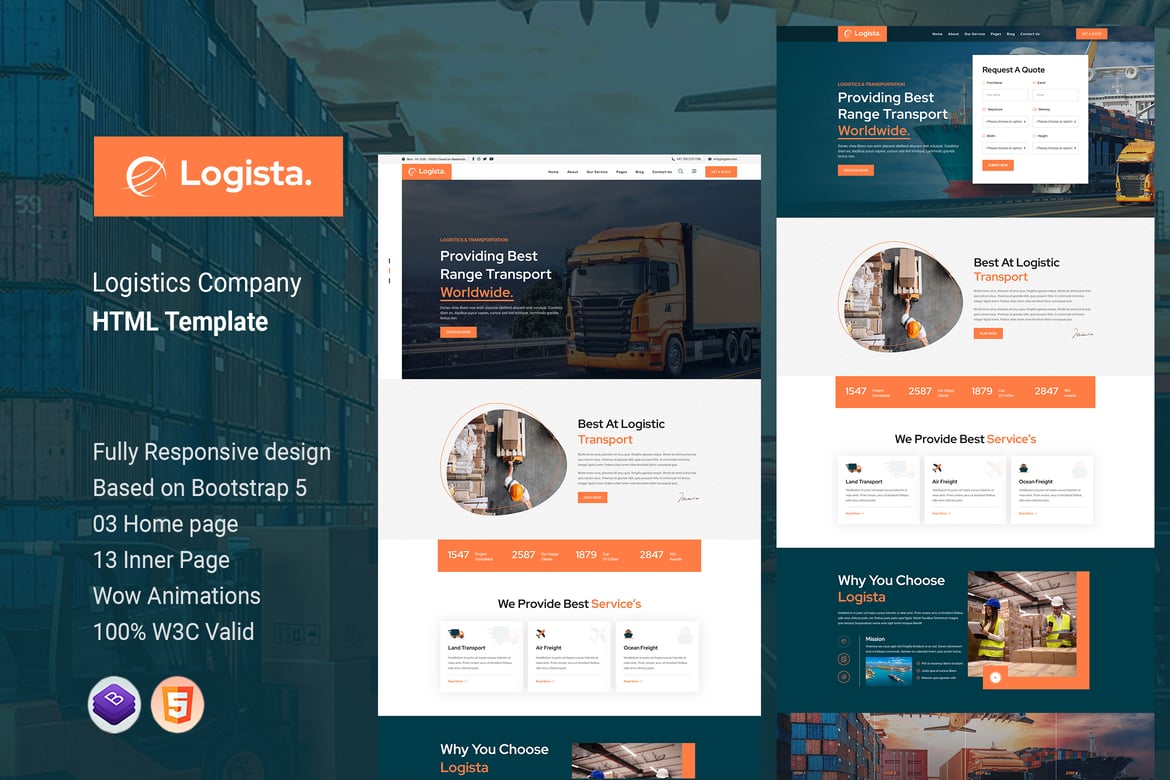 Logista - Template Website HTML untuk Perusahaan Logistik Modern