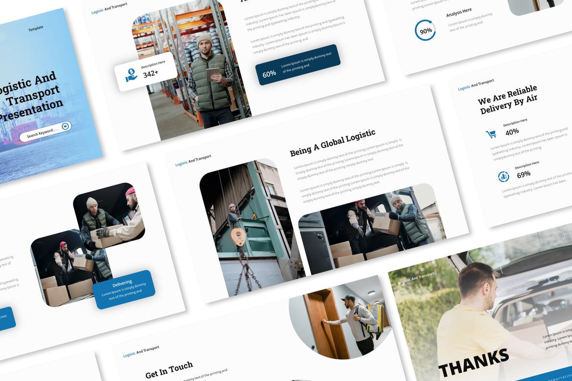 Template Presentasi PowerPoint Logistik dan Transportasi yang Menarik