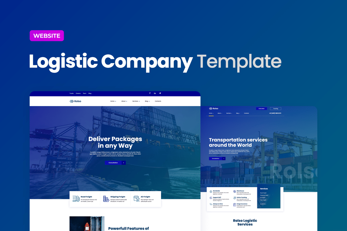 Template Website Perusahaan Logistik Modern dan Responsif