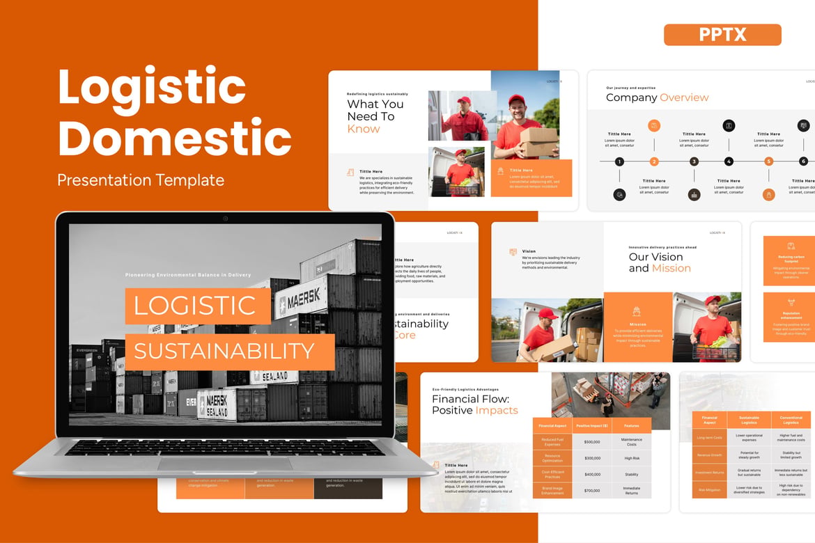 Template Presentasi PowerPoint Logistik Domestik yang Efektif