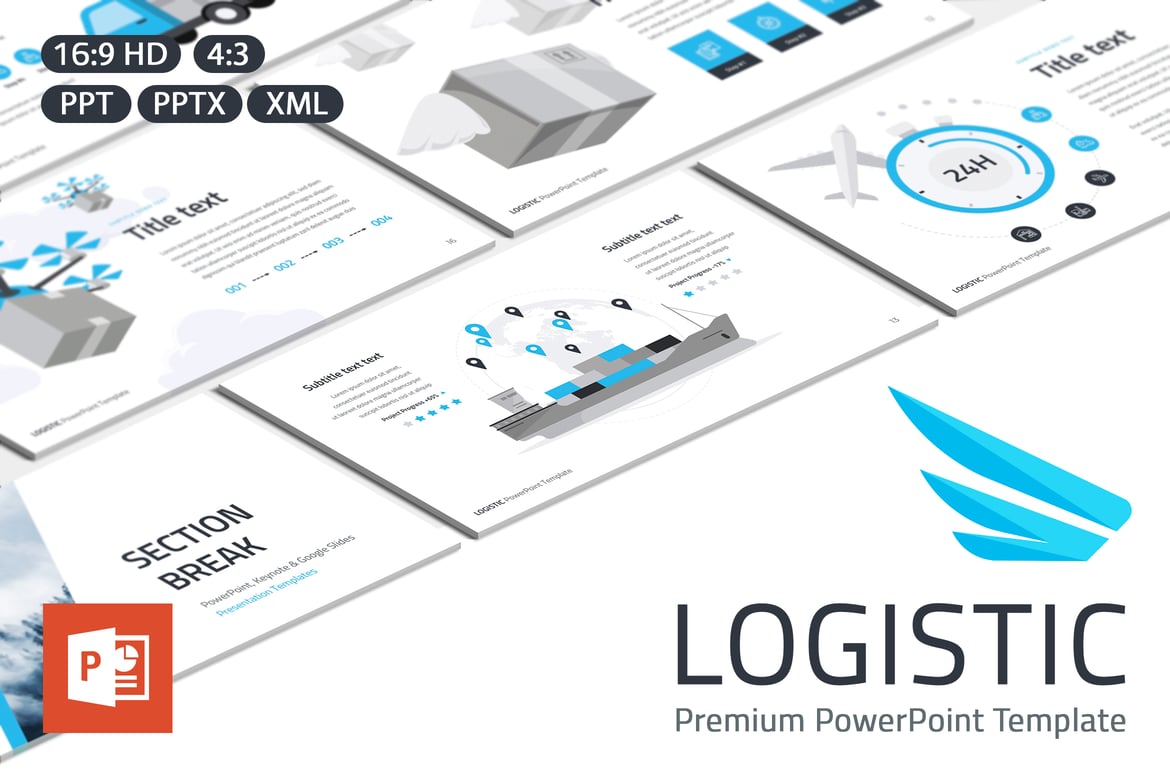 Template PowerPoint Logistik Profesional untuk Presentasi yang Menarik