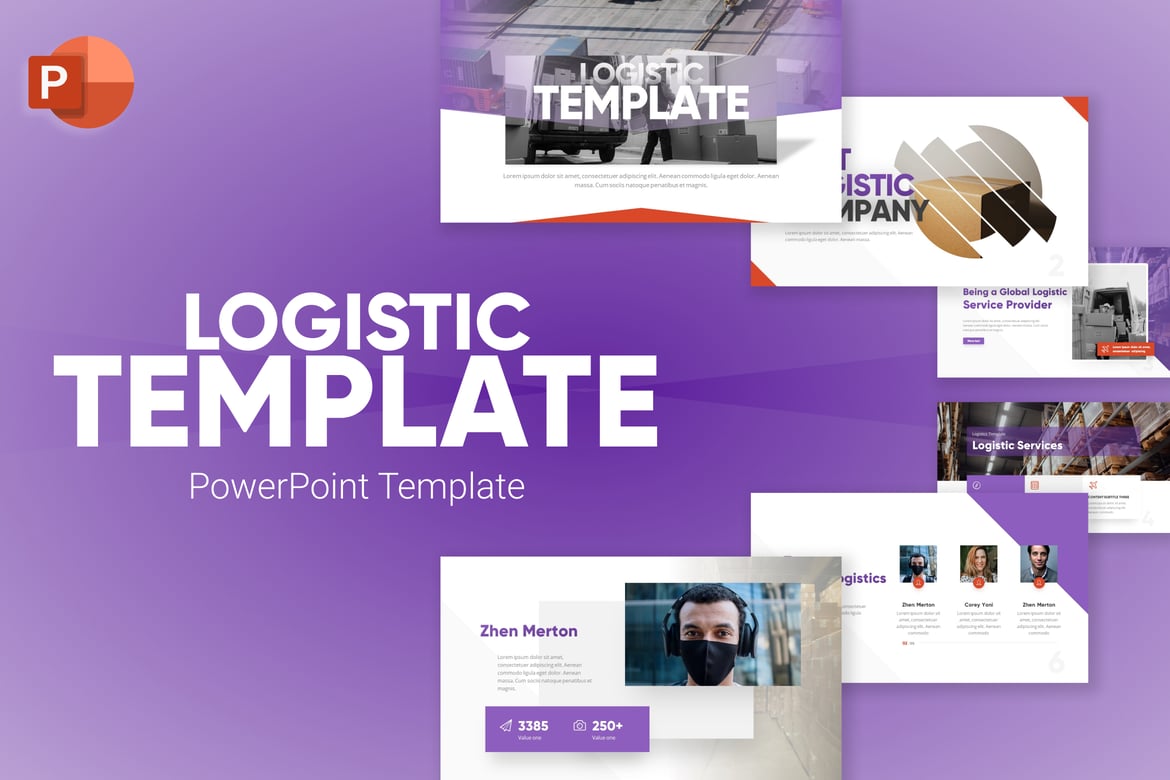Template PowerPoint Logistik Modern dan Profesional