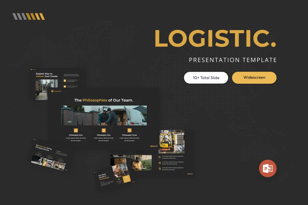 Template PowerPoint Presentasi Logistik yang Menarik dan Profesional