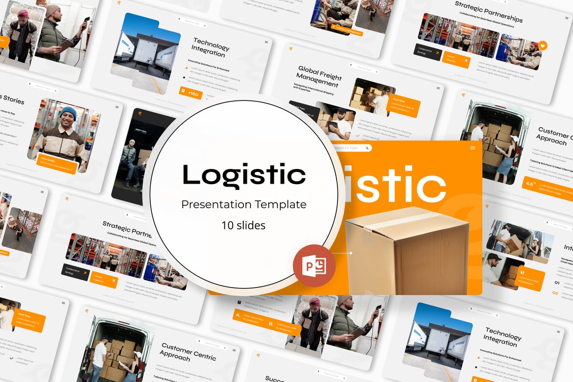 Template Presentasi PowerPoint Logistik yang Menarik