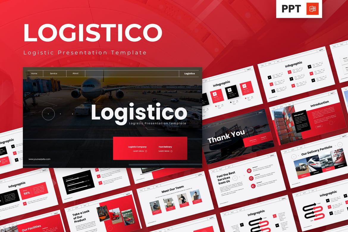 Logistico - Template Powerpoint Logistik yang Menarik