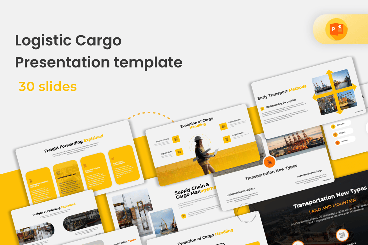 Template Presentasi PowerPoint untuk Logistik dan Kargo yang Profesional