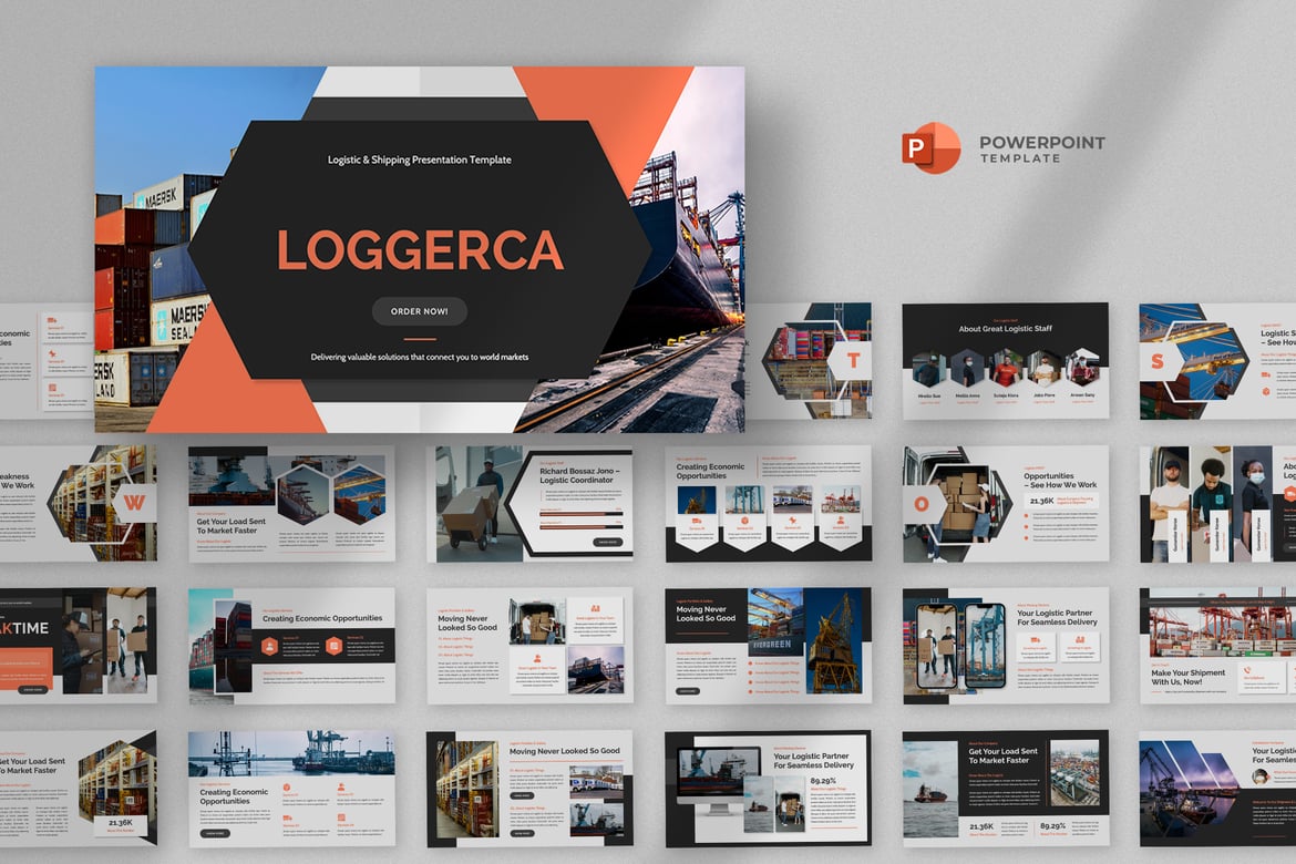 Template PowerPoint Profesional untuk Logistik & Pengiriman