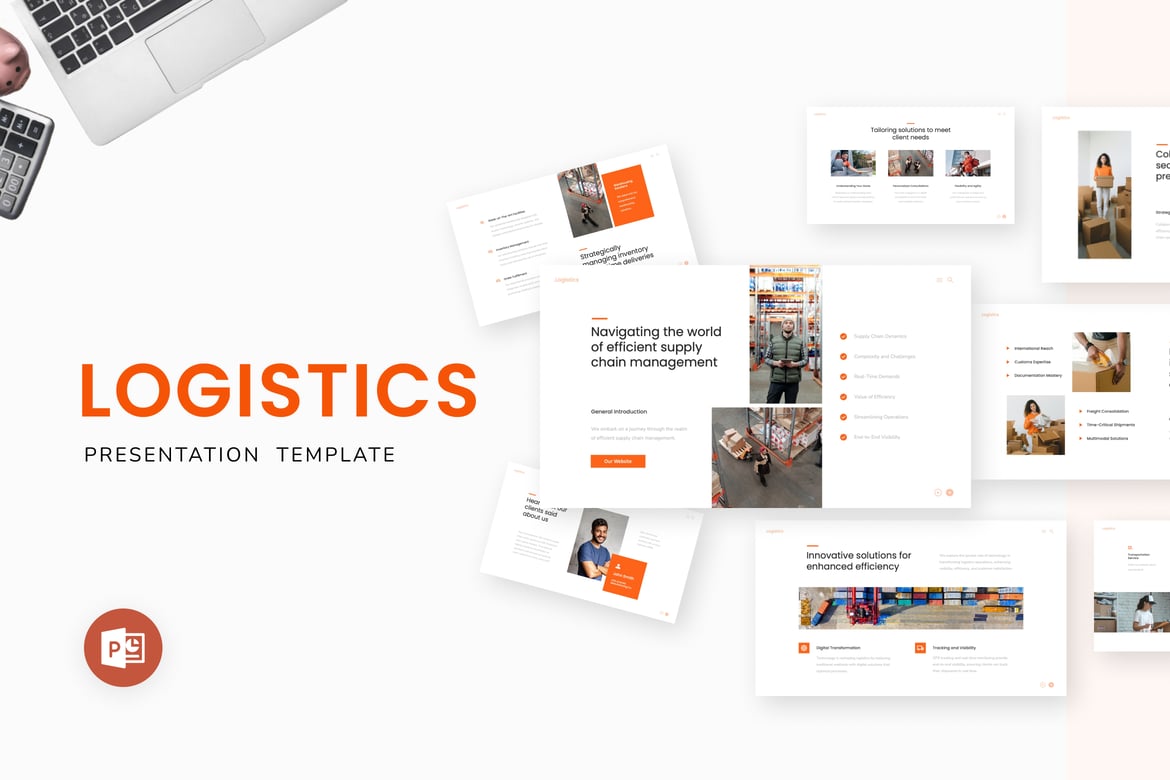 Template Powerpoint Logistik yang Modern dan Profesional