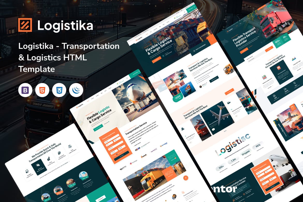 Logistika - Template Website Transportasi dan Logistik yang Modern