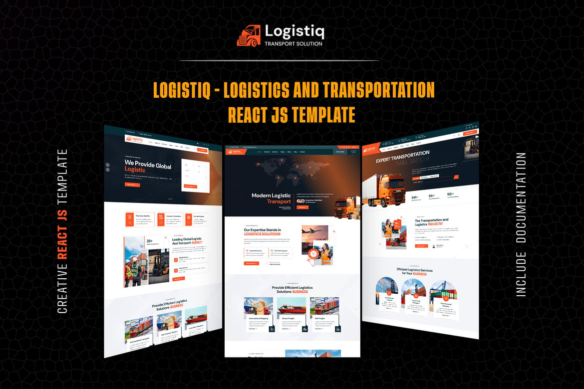 Logistiq - Template Website Transportasi dan Logistik Berbasis React