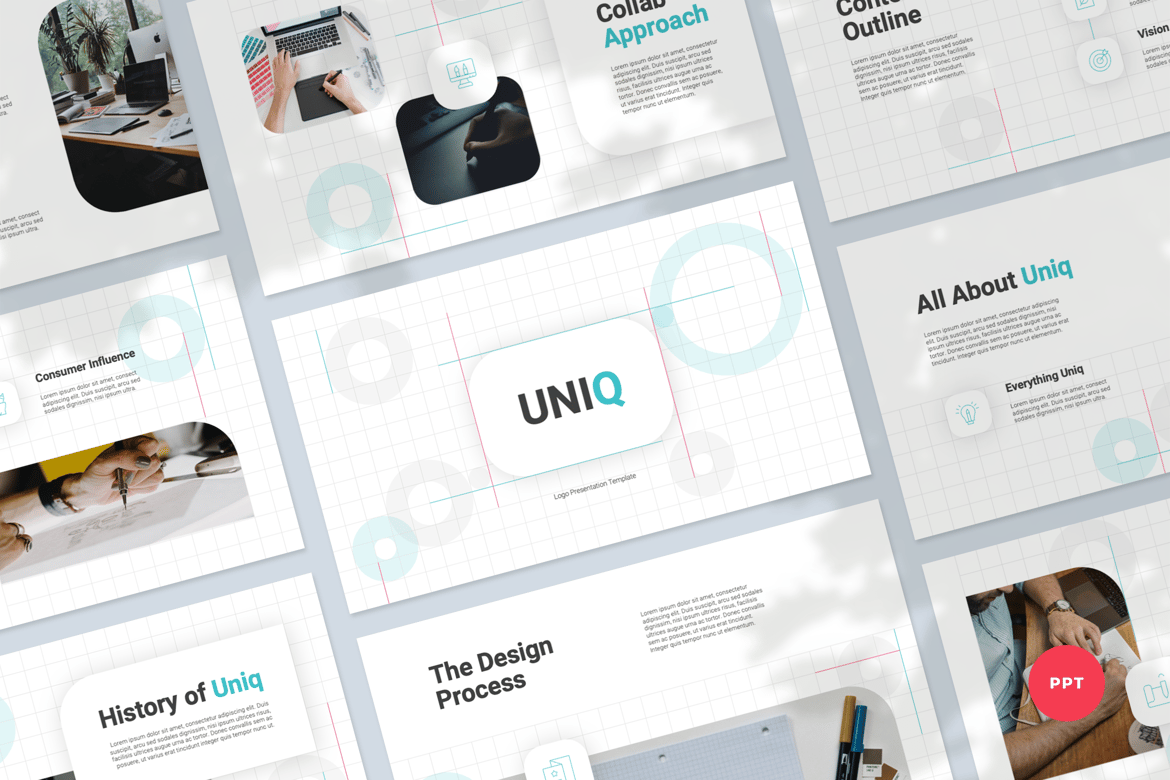 Template Presentasi PowerPoint Logo yang Modern dan Profesional