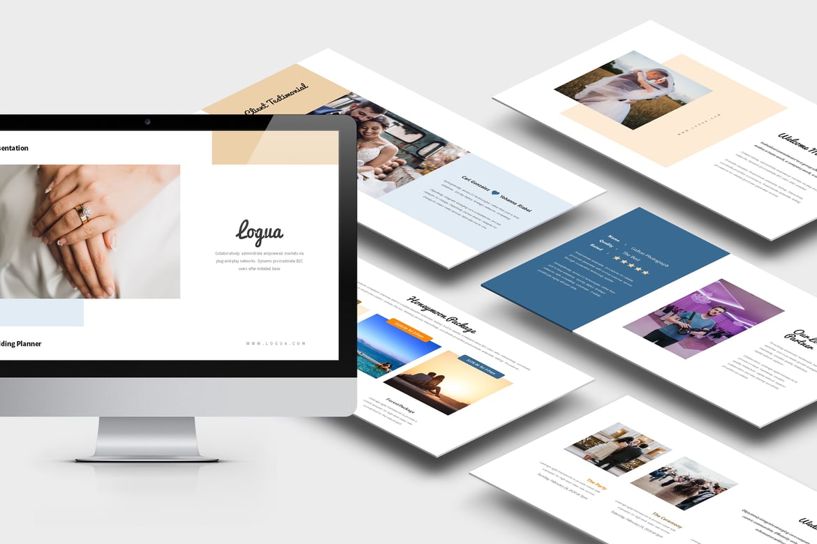 Logua: Template Powerpoint Perencana dan Pengorganisir Pernikahan yang Menarik