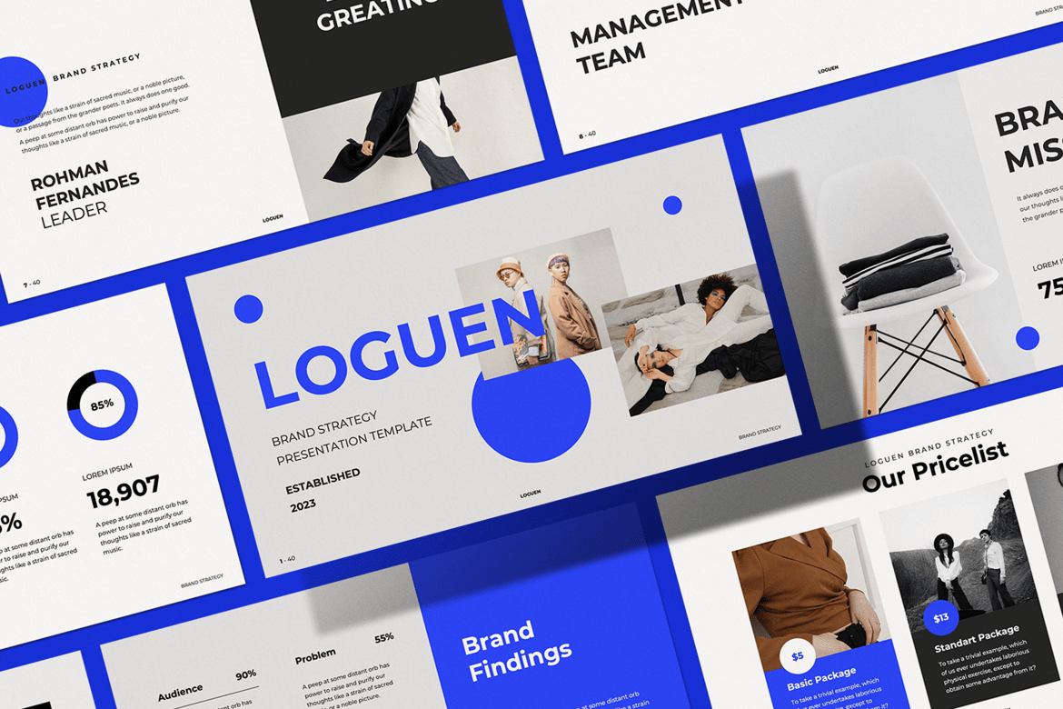 Loguen - Template Powerpoint Strategi Merek yang Menarik