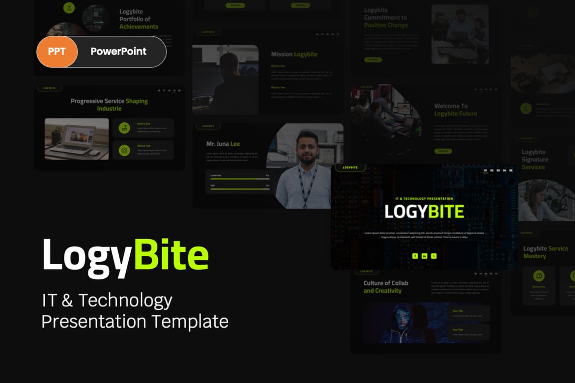 Logybite - Template PowerPoint IT & Teknologi yang Menarik