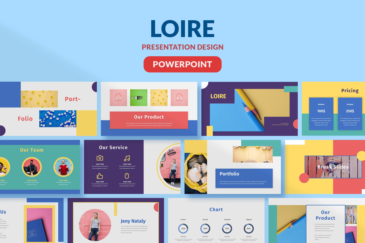 Template Presentasi Kreatif Loire - Desain PowerPoint Profesional