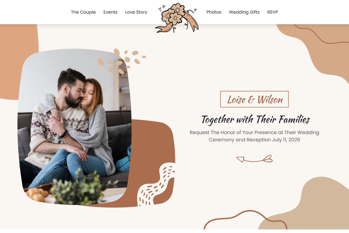 Loise - Template Website Undangan Pernikahan Responsif yang Elegan