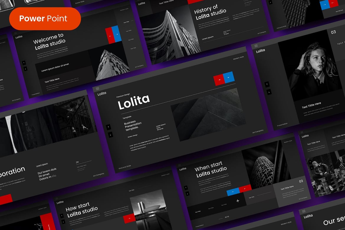 Template PowerPoint Bisnis Lolita yang Elegan dan Multifungsi