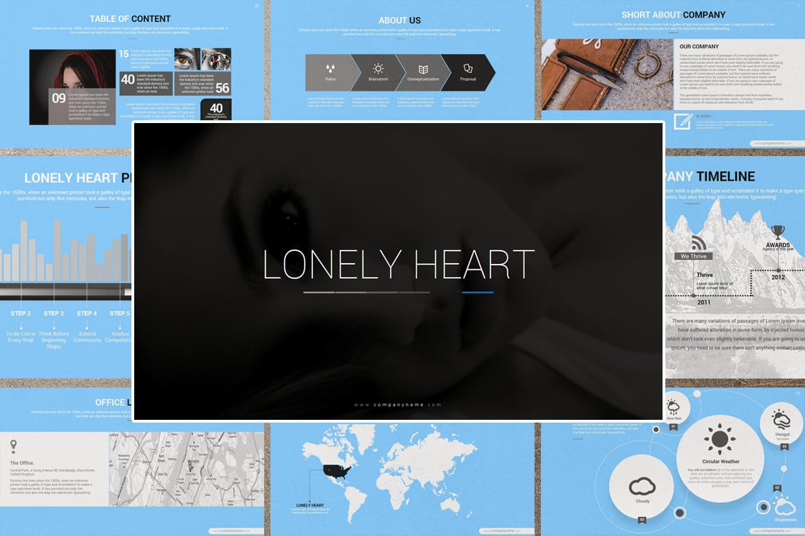 Template Powerpoint LONELY HEART yang Menarik dan Kreatif