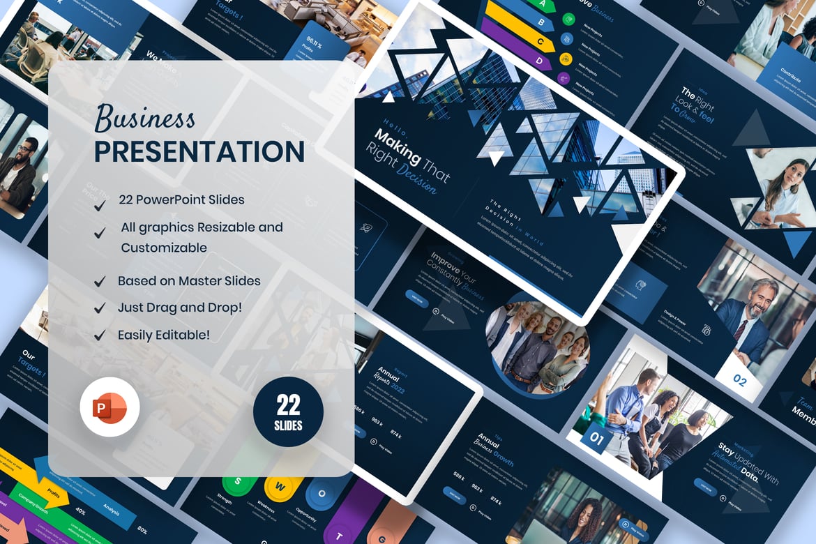 Template Presentasi PowerPoint Loni untuk Bisnis yang Profesional