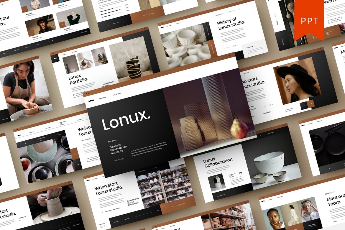 Lonux – Template PowerPoint Bisnis Modern