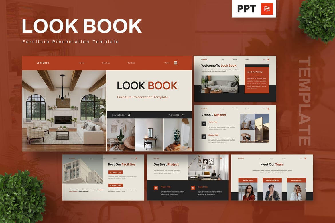 Template Presentasi PowerPoint Furniture yang Menawan