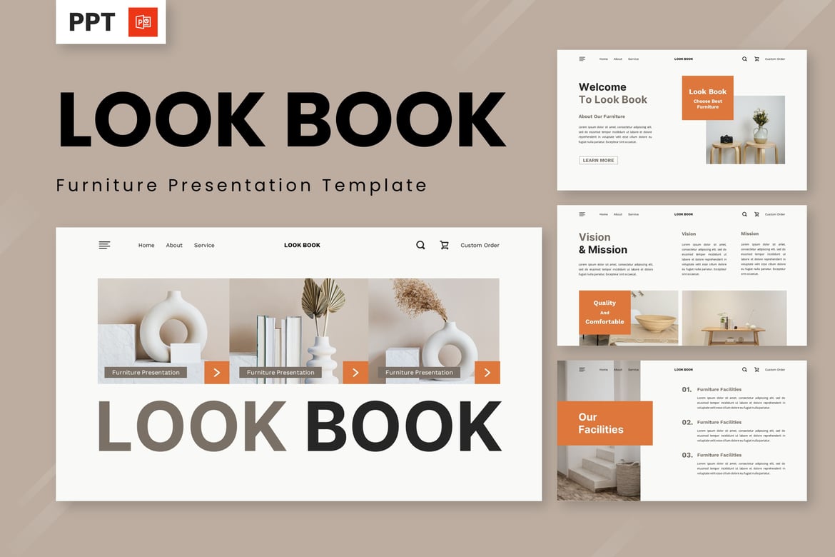 Template Presentasi PowerPoint Furniture yang Menawan
