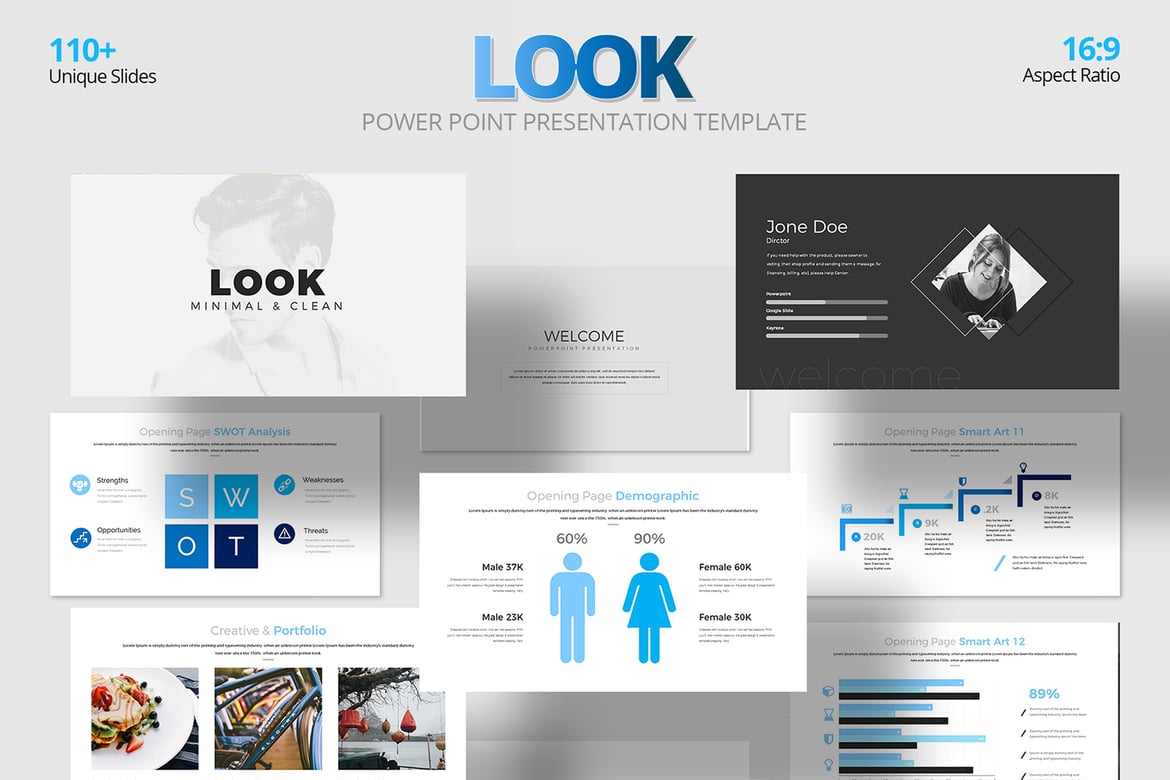 Template Presentasi PowerPoint LOOK yang Kreatif dan Modern