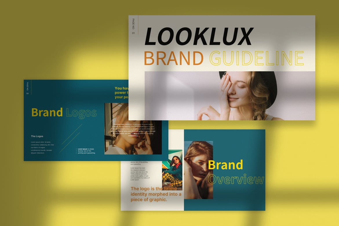Template Powerpoint Panduan Merek Looklux yang Modern dan Elegan