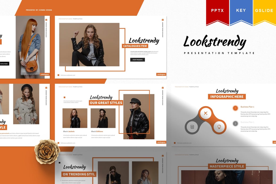 Template Presentasi Lookstrendy untuk PowerPoint, Keynote, dan Google Slides