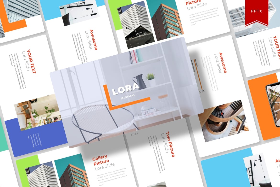 Template Presentasi Powerpoint Lora Minimalis yang Menawan