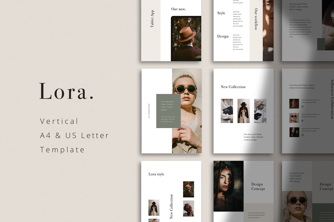 Template Powerpoint Vertikal LORA - Desain Elegan dan Modern