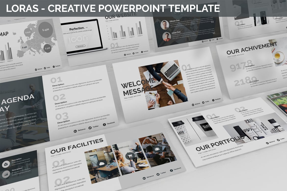 Loras - Template Powerpoint Kreatif yang Modern