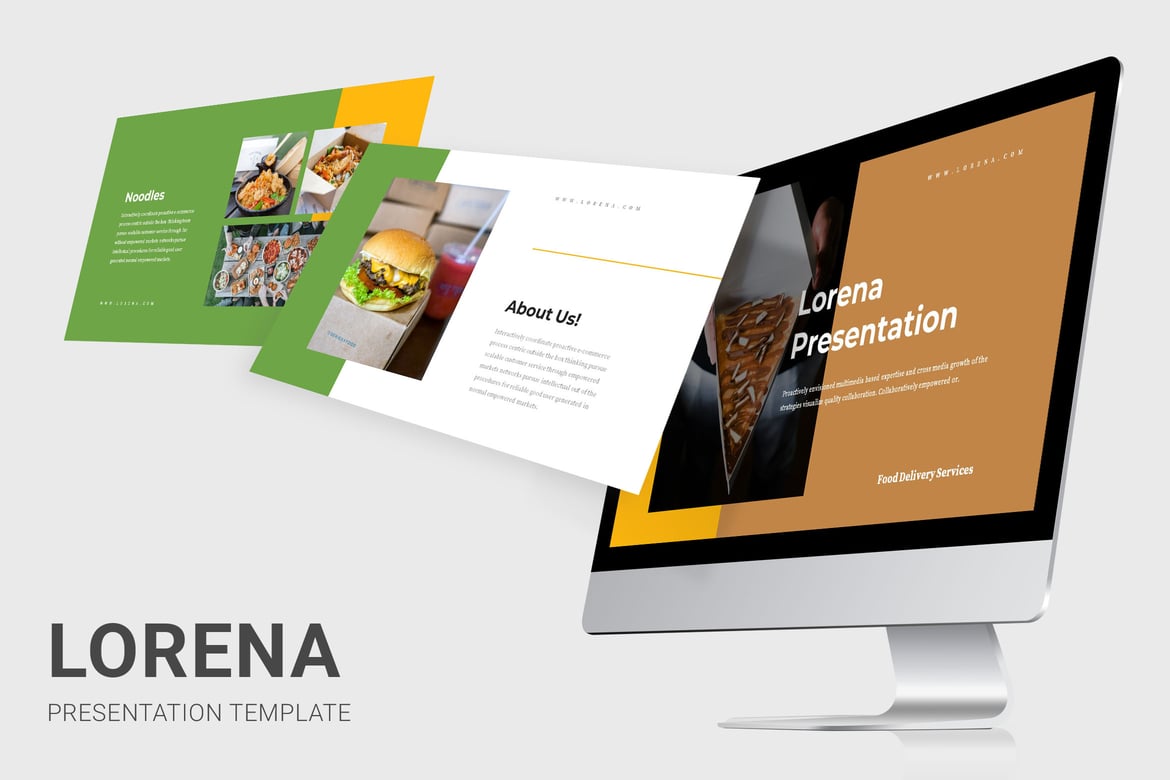 Lorena: Template PowerPoint Layanan Pengantaran Makanan yang Menarik