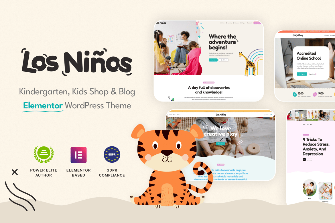 Tema WordPress Pendidikan Anak - Los Ninos yang Menarik dan Fungsional