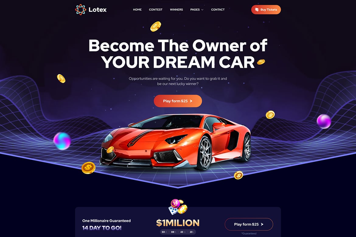 Lotex - Template Website Lotto & Lottery Berbasis Next.js dan React