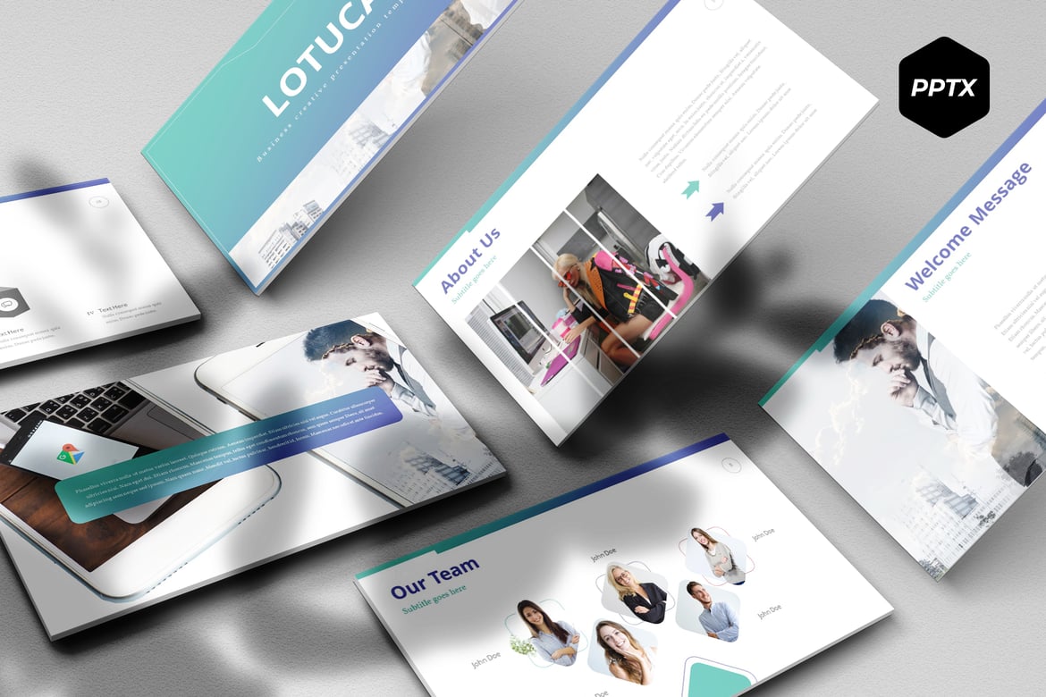Template PowerPoint Lotuca - Solusi Presentasi Kreatif Anda