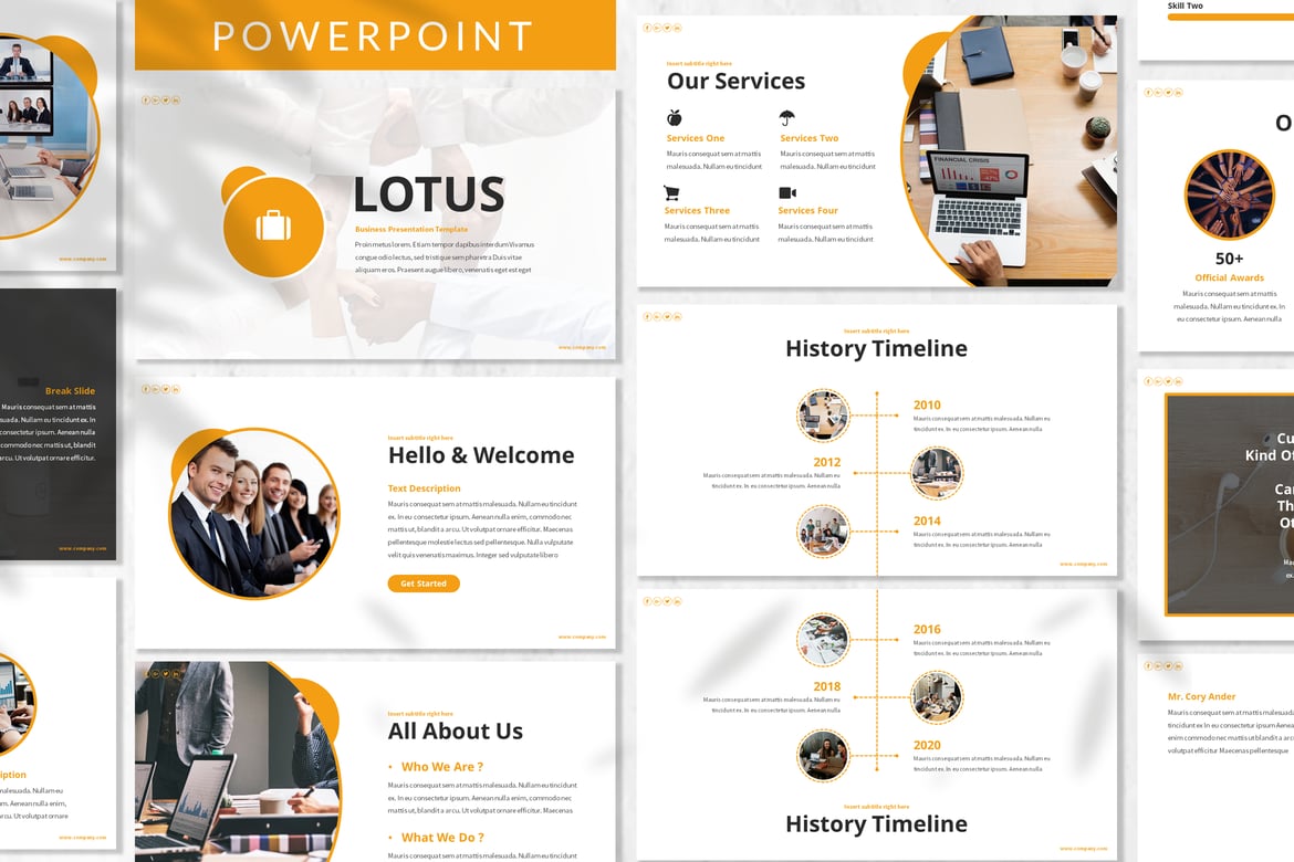 Template Presentasi Bisnis Lotus yang Elegan dan Profesional