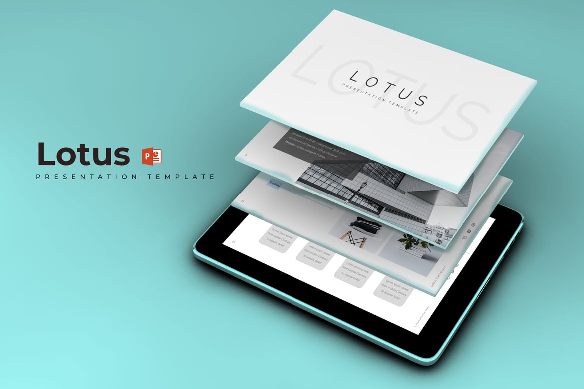 Template Presentasi PowerPoint Lotus - Kreatif dan Minimalis