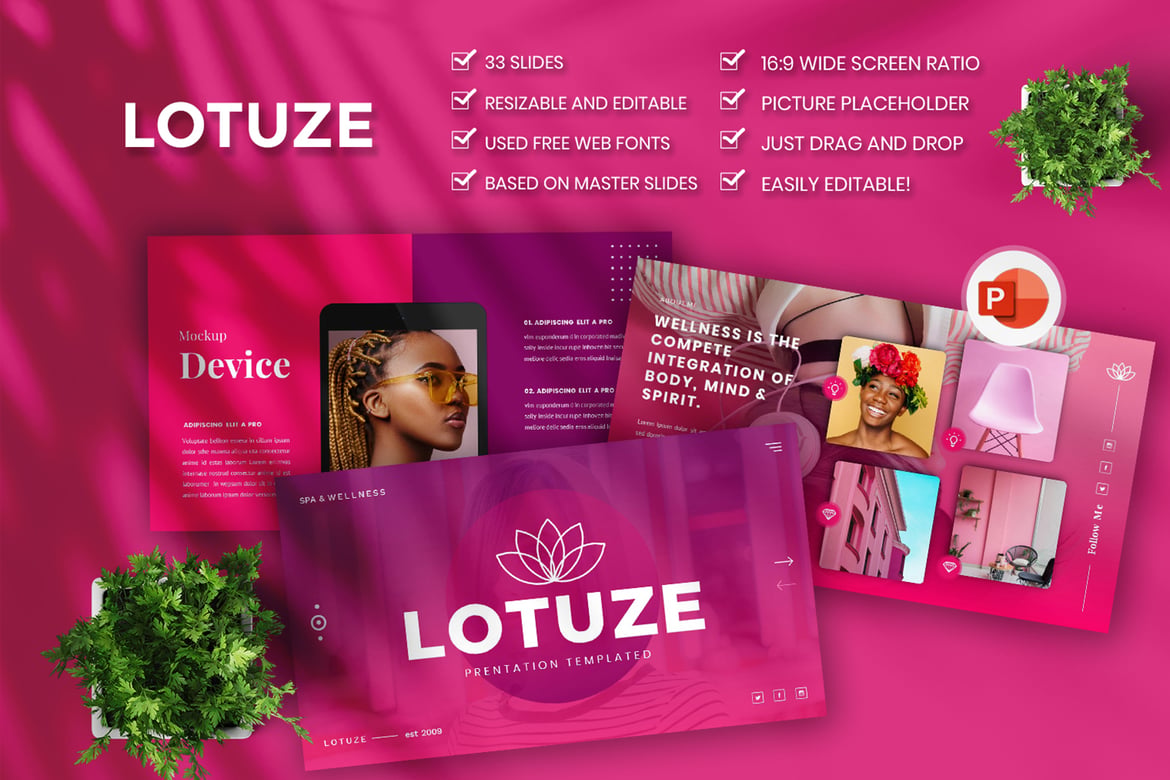 Lotuze – Template PowerPoint Kreatif untuk Bisnis yang Menarik