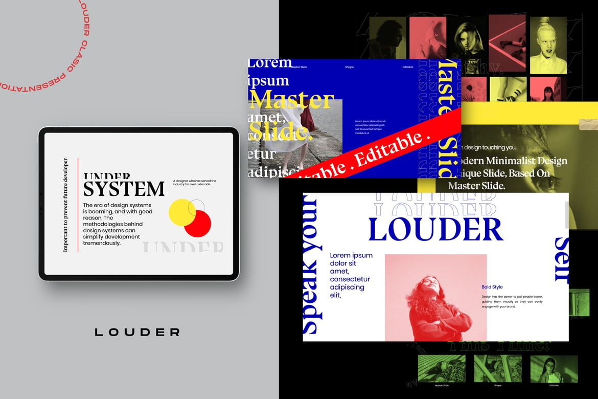 Louder - Template Powerpoint Desain Urban yang Kreatif dan Menarik