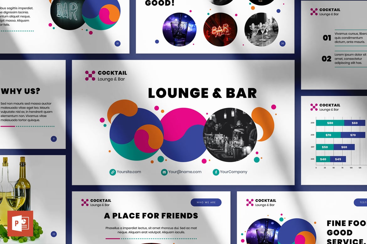 Template Presentasi PowerPoint Lounge Bar yang Menarik dan Mudah Digunakan
